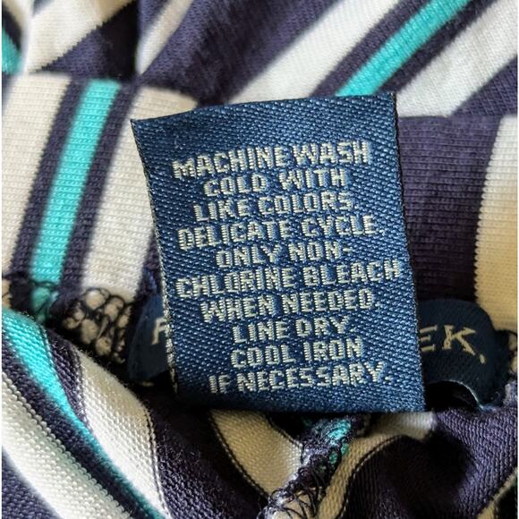 Falls Creek Maxi Skirt Small Chevron Striped Blue White Jersey Knit Boho NEW - Picture 8 of 9